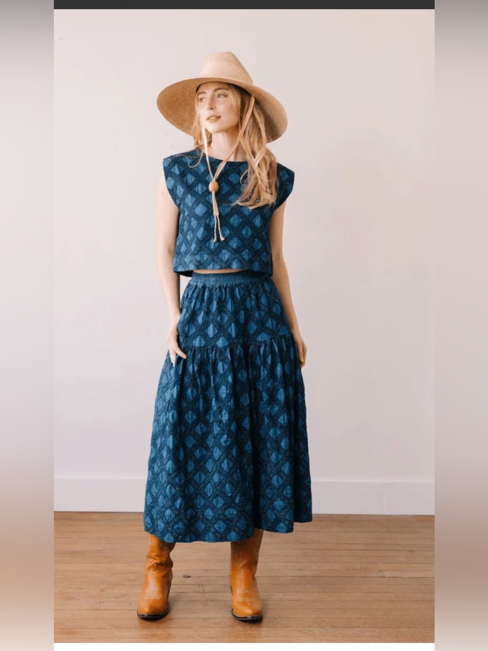 Sunshine Tienda Denim Eyelet set